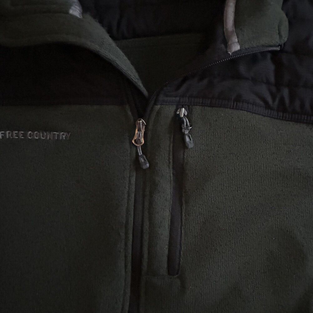 Free Country Men’s Size XL Fleece Jacket Full Zip Green Dadcore Outdoorwear - Picture 8 of 14